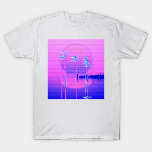 VHS retrowave palms T-Shirt by lofi_retrowave